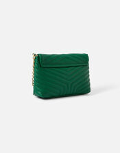 Quilted Chain Shoulder Bag, Green (GREEN), large