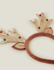 Glitter Reindeer Antler Headband, , large