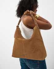Slouchy Suede Shoulder Bag, , large