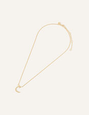 14ct Gold-Plated Arabic Initial Pendant Necklace - J (Jeem), , large