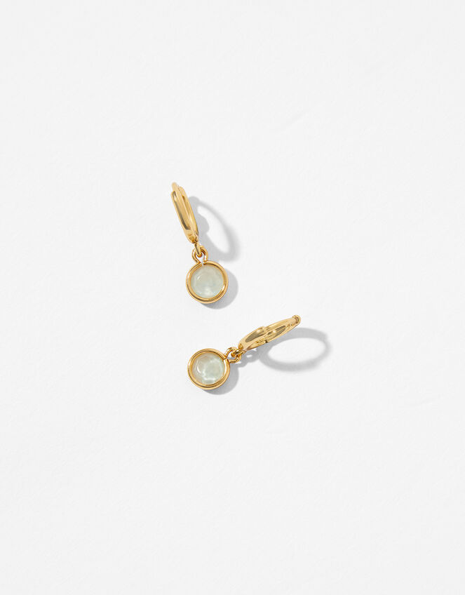 Gold-Plated Birthstone Earrings - April, , large