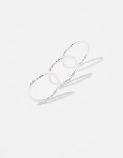 Sterling Silver Simple Ring Set, Silver (ST SILVER), large