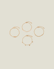 4-Pack Pearl Chain Clasp Bracelets, , large