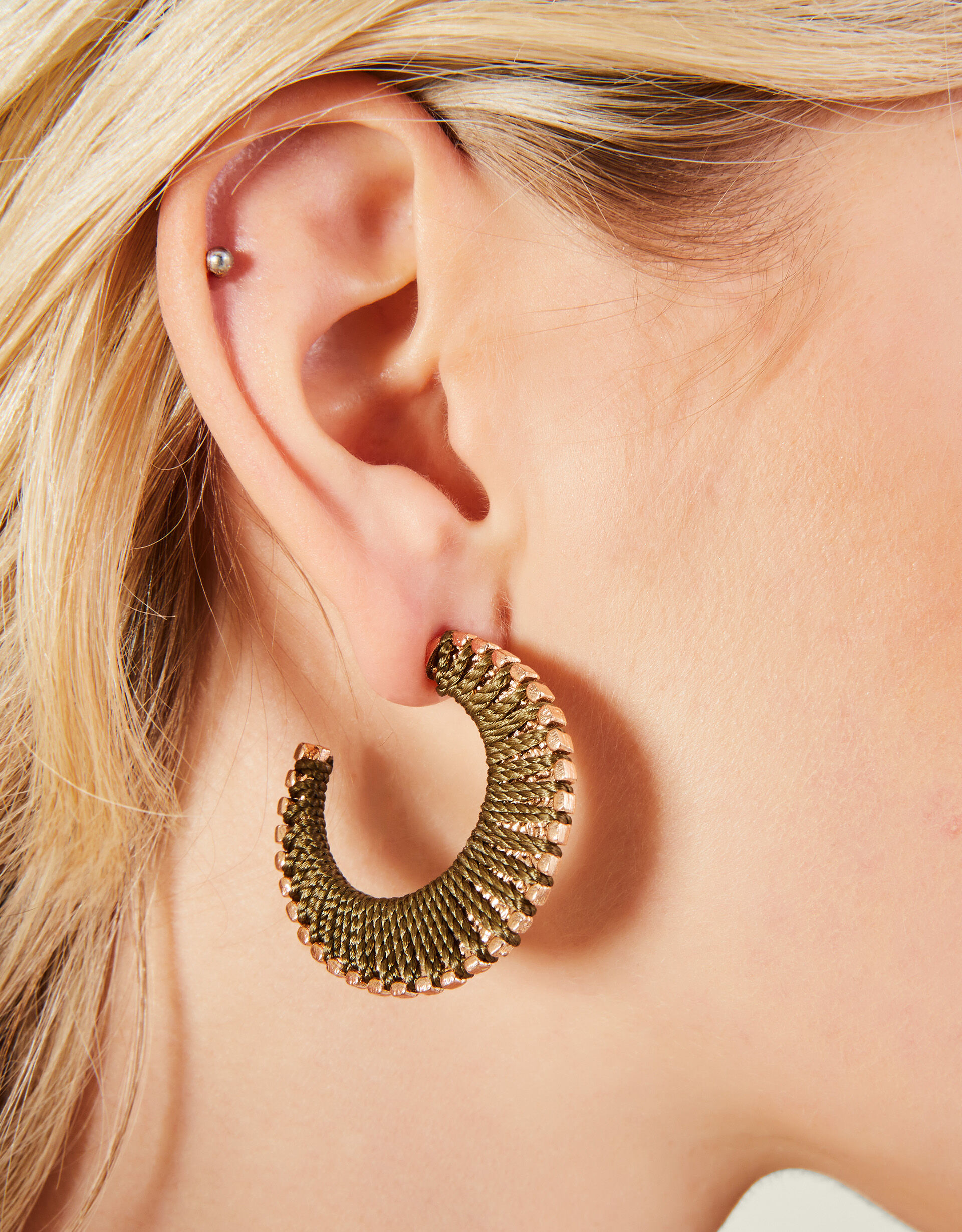 Thread hoop earrings hot sale