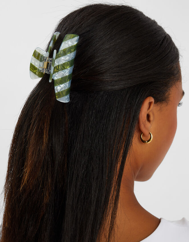 Stripe Resin Claw Clip, , large
