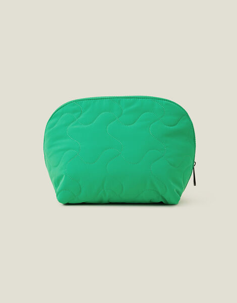 Quilted Wash Bag, Green (GREEN), large