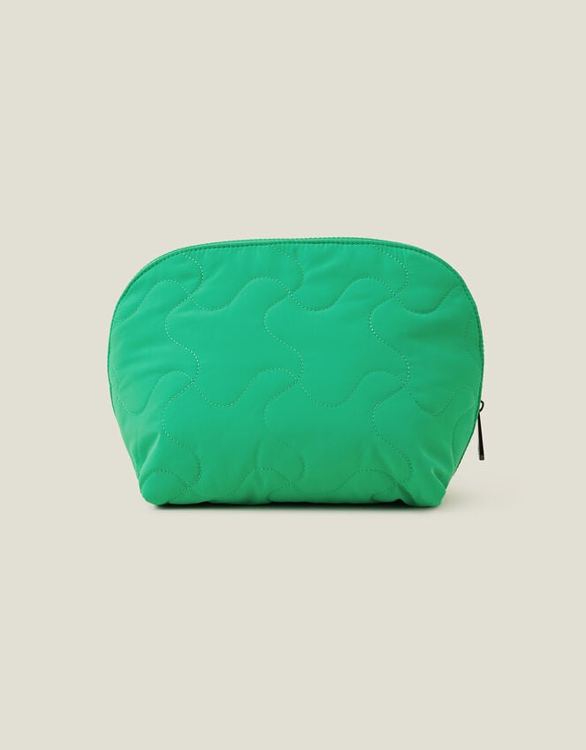 Quilted Wash Bag, Green (GREEN), large