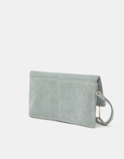 Foldover Suede Wristlet Bag, , large