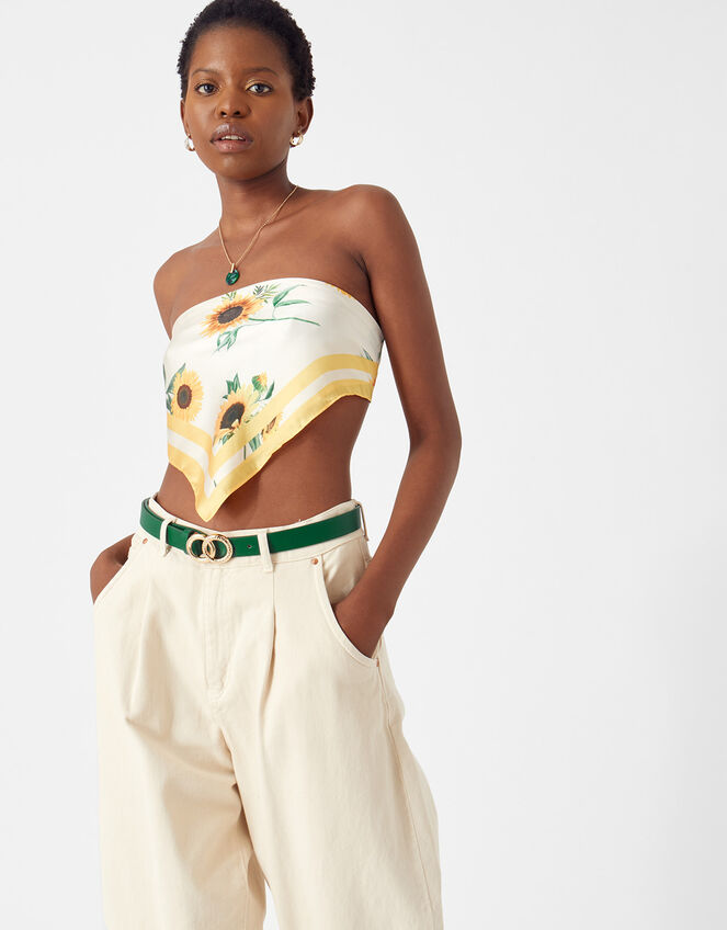 Skinny Double Hoop Belt, Green (GREEN), large