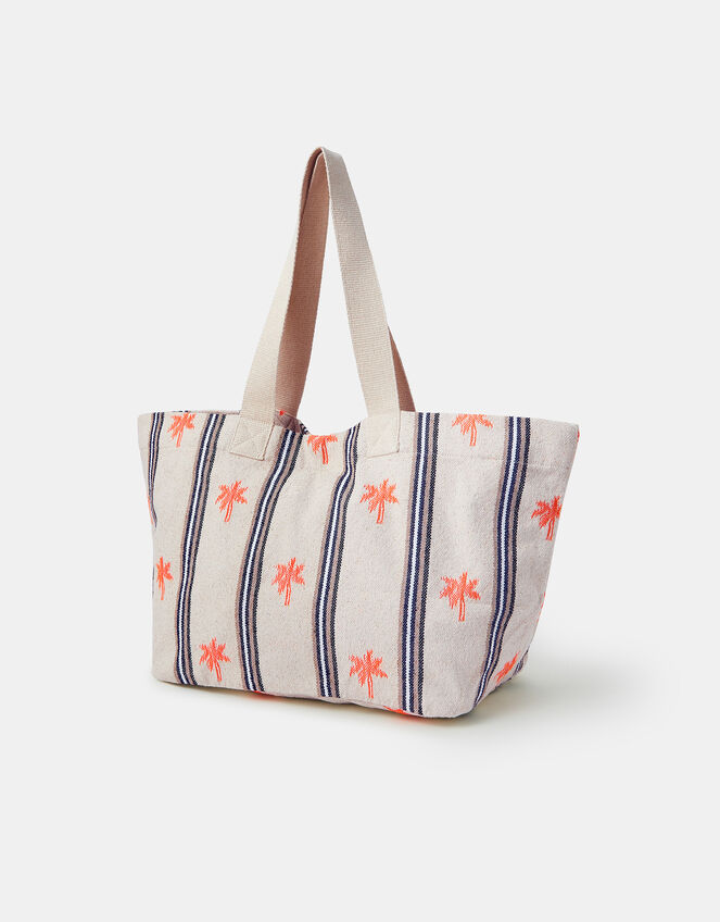 Palm Stripe Tote Bag, , large