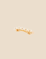 Pearl Flower Barrette Clip, , large