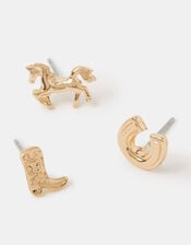 3-Pack Western Stud Earrings, , large