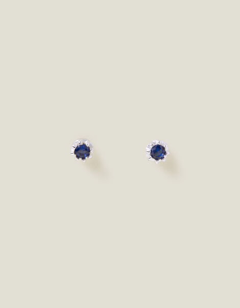 Sterling Silver Stone Stud Earrings, , large