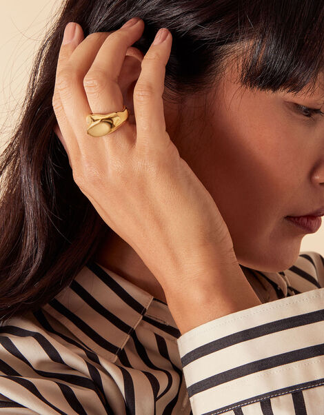 Gold-Plated Molten Band Ring, Gold (GOLD), large