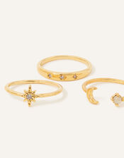 Gold-Plated Celestial Ring Set of Three, Gold (GOLD), large
