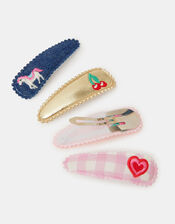4-Pack Girls Western Hair Clips, , large