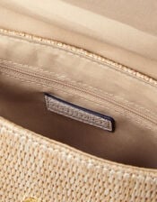 Woven Satchel Cross-Body Bag, Cream (CREAM), large