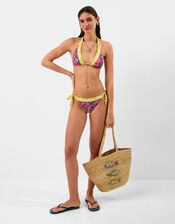 Floral Print Tie Side Bikini Bottoms, Multi (BRIGHTS MULTI), large