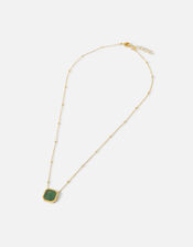 14ct Gold-Plated Healing Stone Aventurine Pendant Necklace, , large