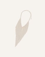 Statement Cupchain Necklace, White (CRYSTAL), large