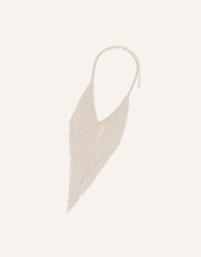 Statement Cupchain Necklace, White (CRYSTAL), large