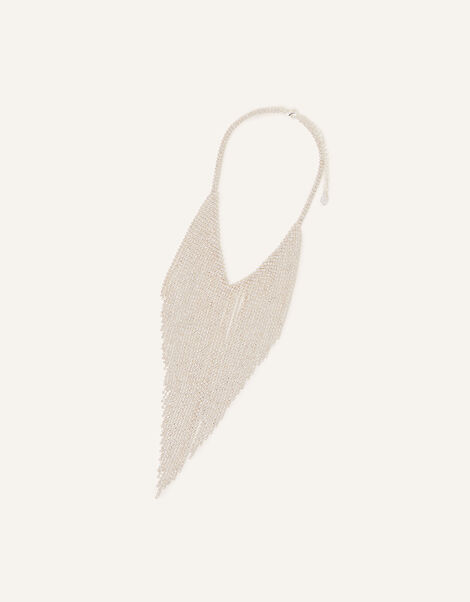 Statement Cupchain Necklace, White (CRYSTAL), large
