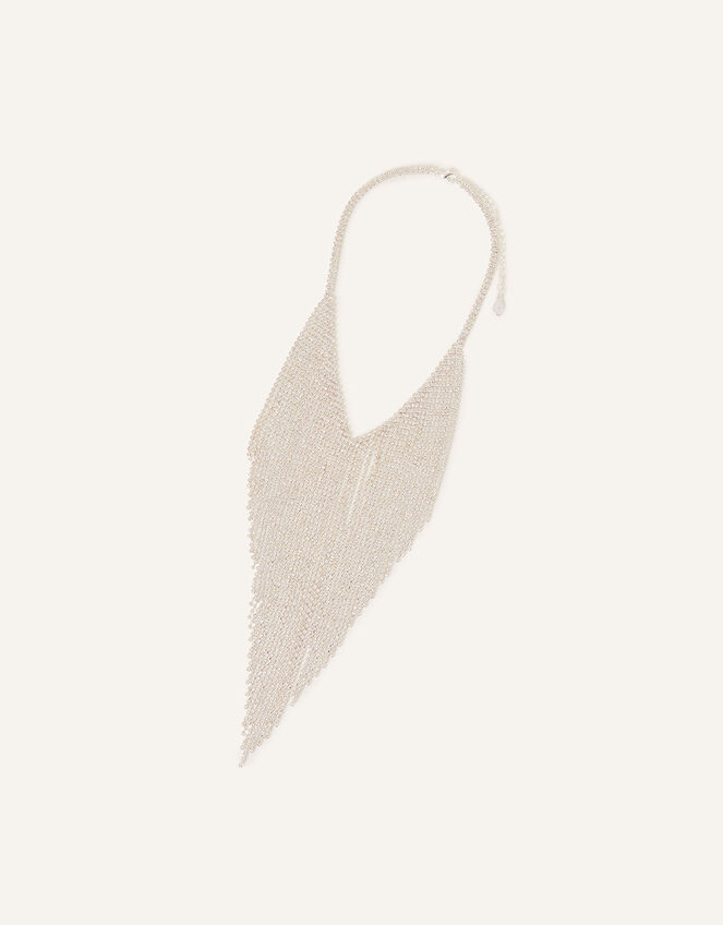 Statement Cupchain Necklace, White (CRYSTAL), large