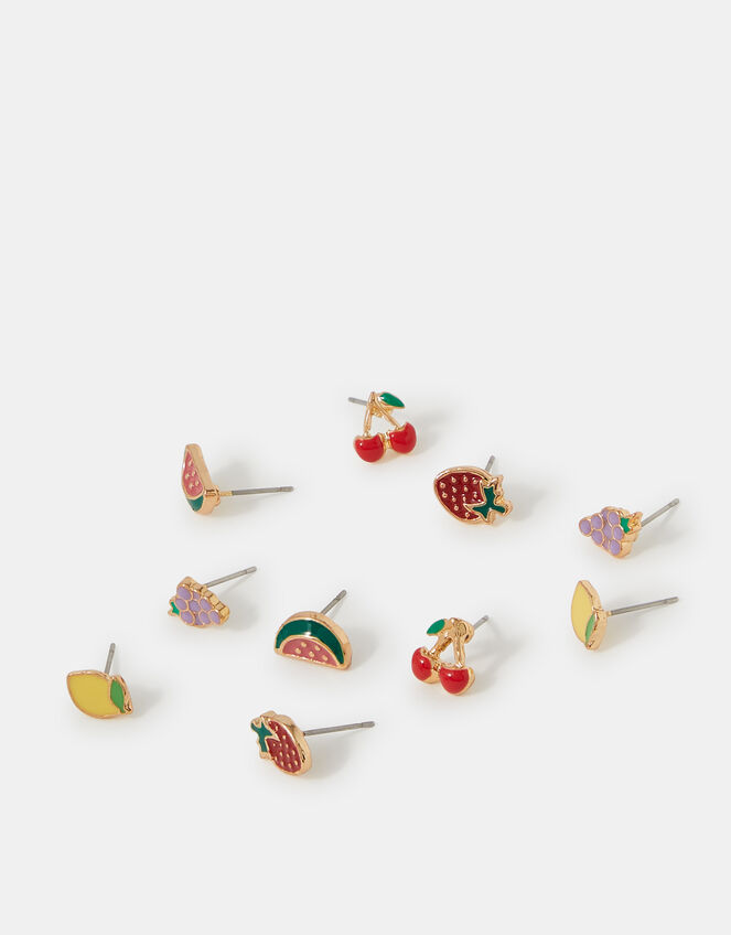 5-Pack Fruit Stud Earrings, , large