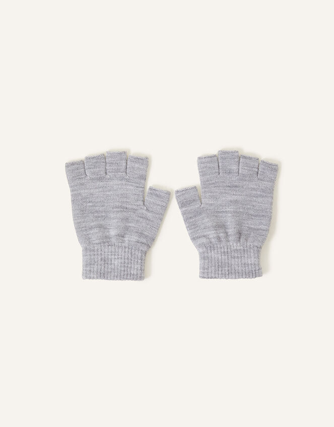 Plain Fingerless Gloves, Grey (GREY), large
