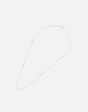 Sterling Silver Navette Station Necklace, , large