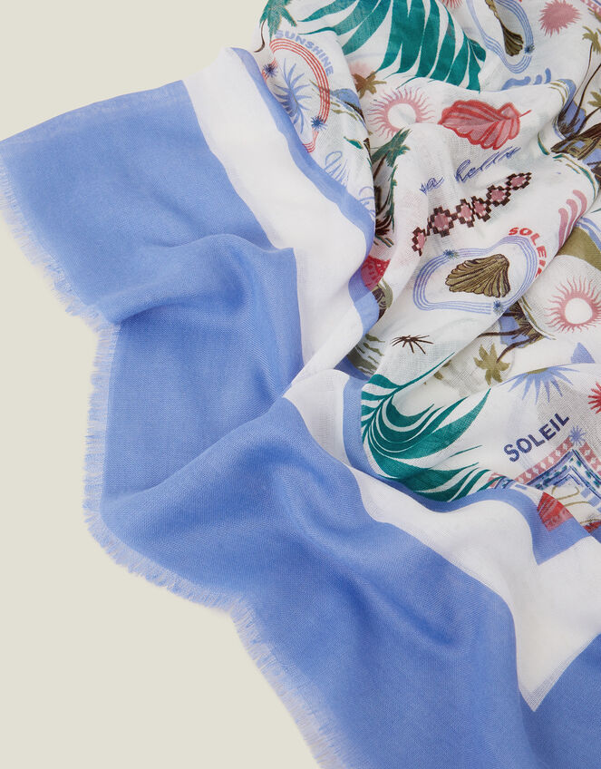 Postcard Print Scarf, , large