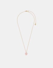 14ct Gold-Plated Rose Quartz Pendant Necklace, , large