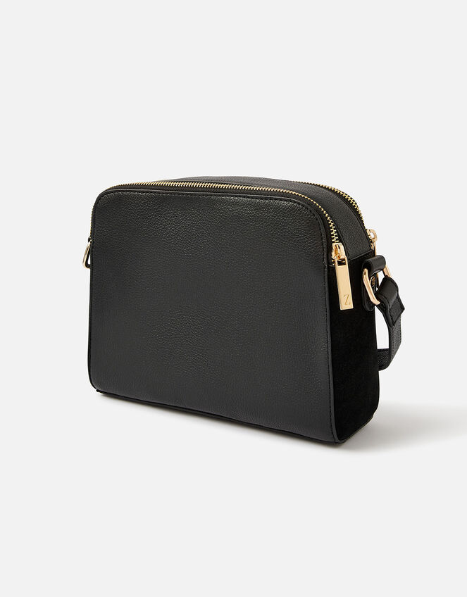 Sarah Leather Cross-Body Bag, Black (BLACK), large