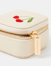 Cherry Embroidered Travel Jewellery Box, , large