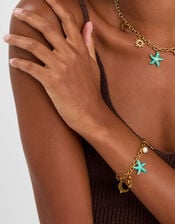 Stainless Steel Starfish Charm Bracelet, , large