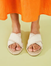 Crossover Strap Espadrille Sandals, Natural (NATURAL), large