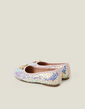 Girls Butterfly Sequin Ballet Flats, Pink (PINK), large