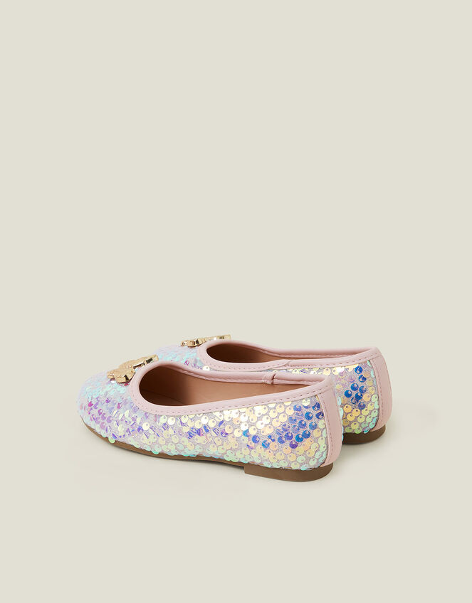 Girls Butterfly Sequin Ballet Flats, Pink (PINK), large