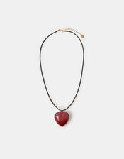 Resin Heart Long Cord Necklace, , large