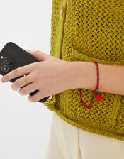 Beaded Cherry Wrist Phone Strap, , large