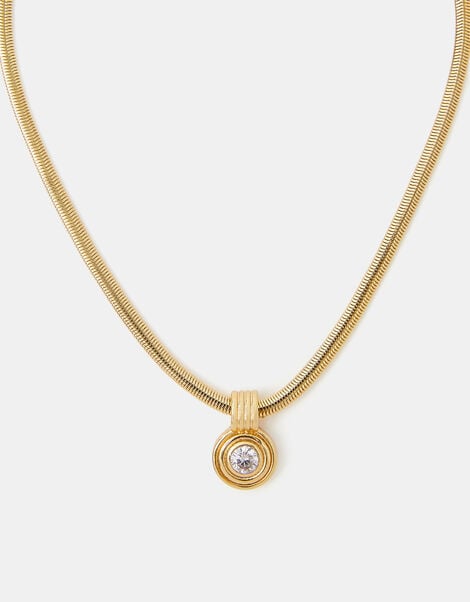 14ct Gold-Plated Sparkle Pendant Necklace, , large