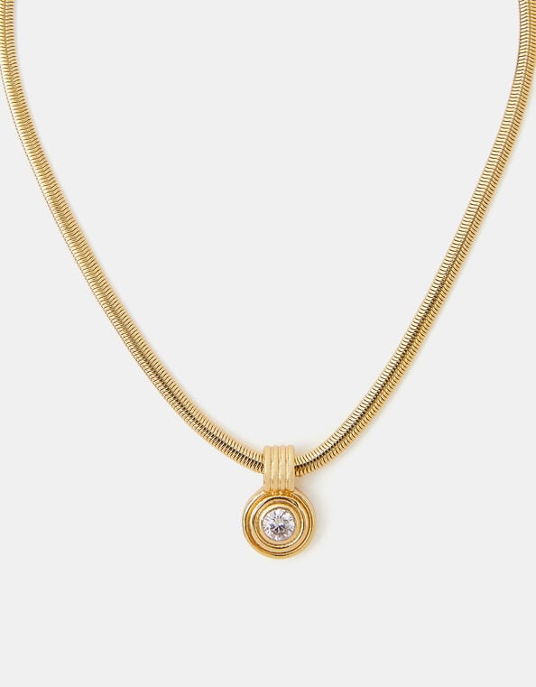 14ct Gold-Plated Sparkle Pendant Necklace, , large