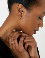 Sterling Silver Twist Hoops, , large