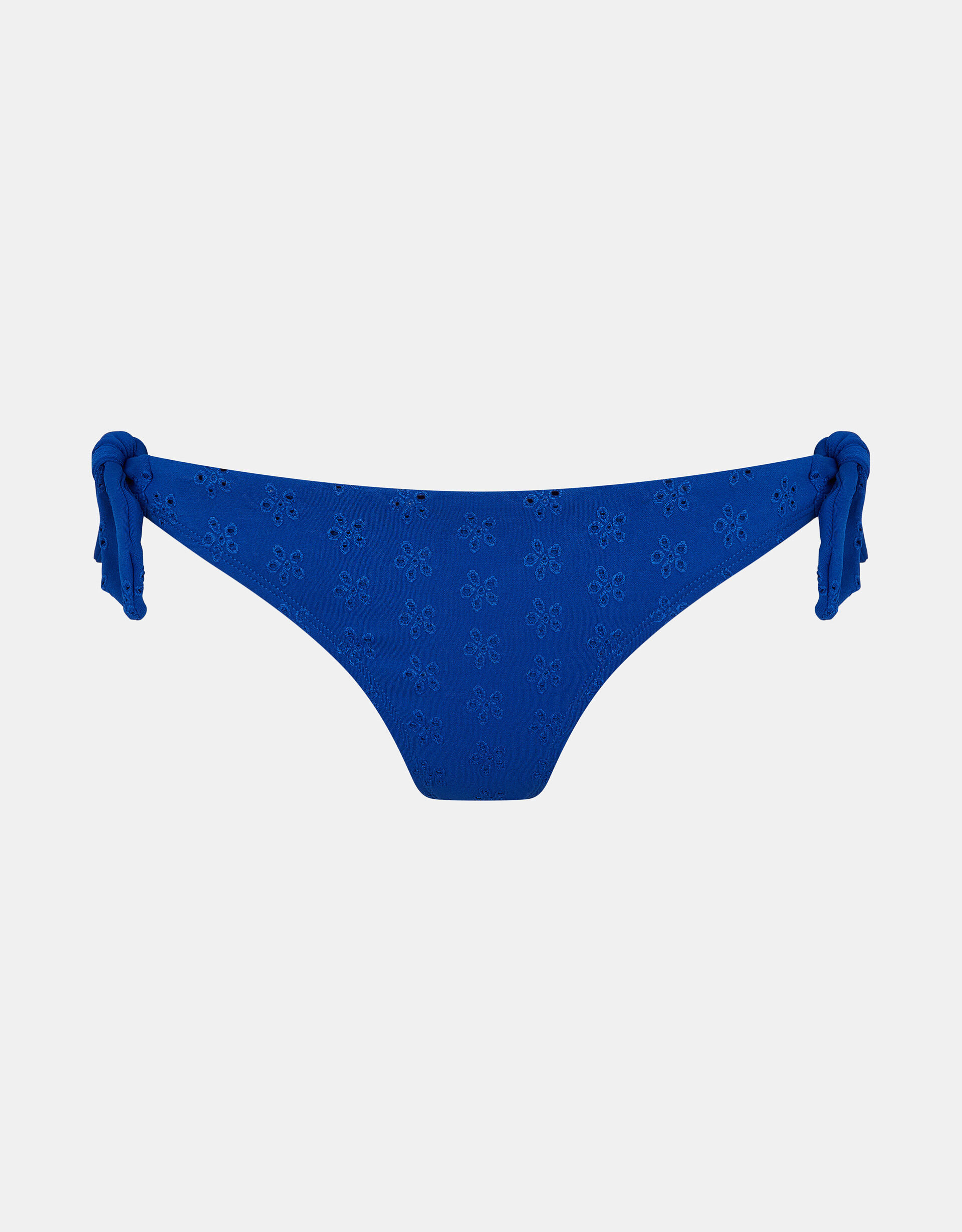 Floral Broderie Tie Bikini Bottoms, Blue (BLUE), large
