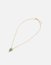 Gold-Plated Healing Stone Aventurine Pendant Necklace, , large