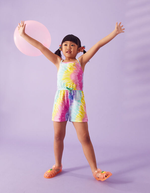 Girls Tie Dye Playsuit, Multi (BRIGHTS-MULTI), large