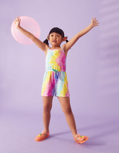 Kids Tie Dye Playsuit Multi, Multi (BRIGHTS-MULTI), large