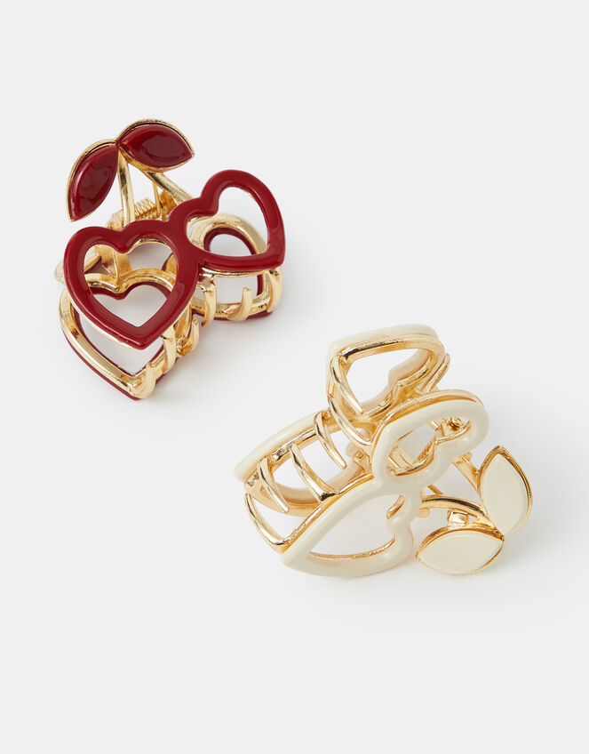 2-Pack Mini Cherry Heart Claw Clips, , large