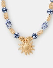Sun Pendant Beaded Necklace, , large