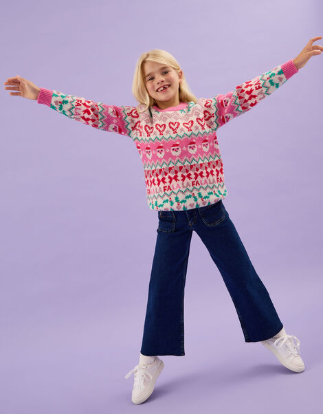 Girls Christmas Jumper, Multi (BRIGHTS MULTI), large